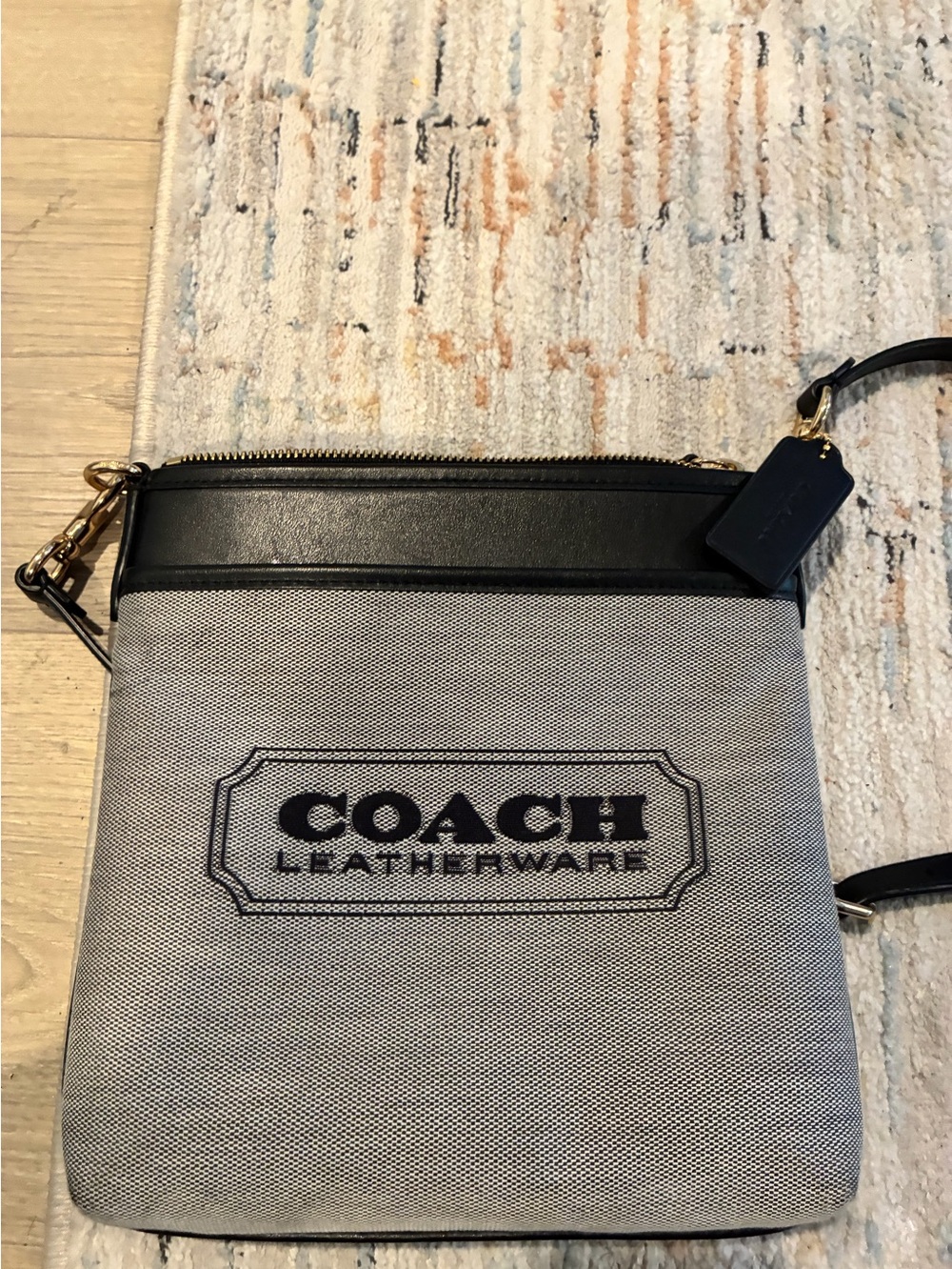 Coach Black and Gray Canvas Crossbody Messenger